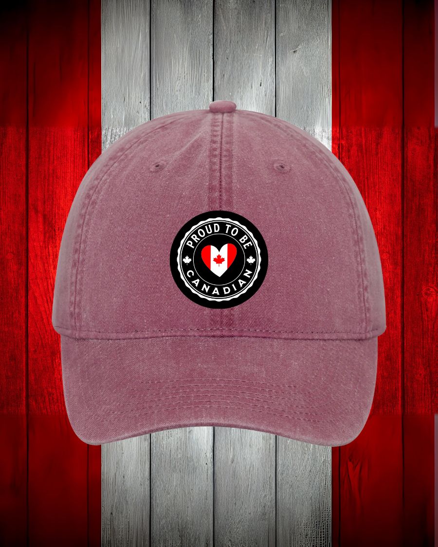 Proud to be Canadian heart flag  design Hat
