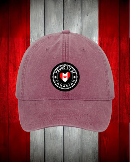 Proud to be Canadian heart flag  design Hat