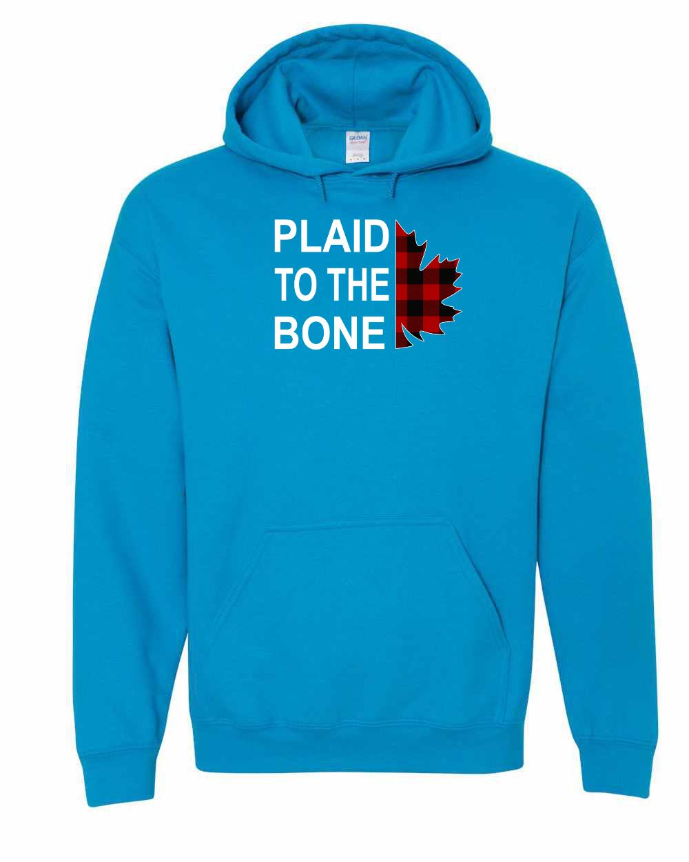 Plaid to the Bone Stacked Leaf Left Chest and Back Pullover