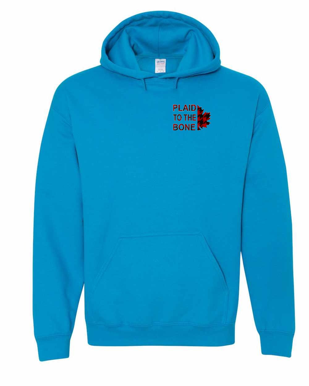 Plaid to the Bone Stacked Leaf Left Chest Pullover - Gildan Canada (sewn Internationally)