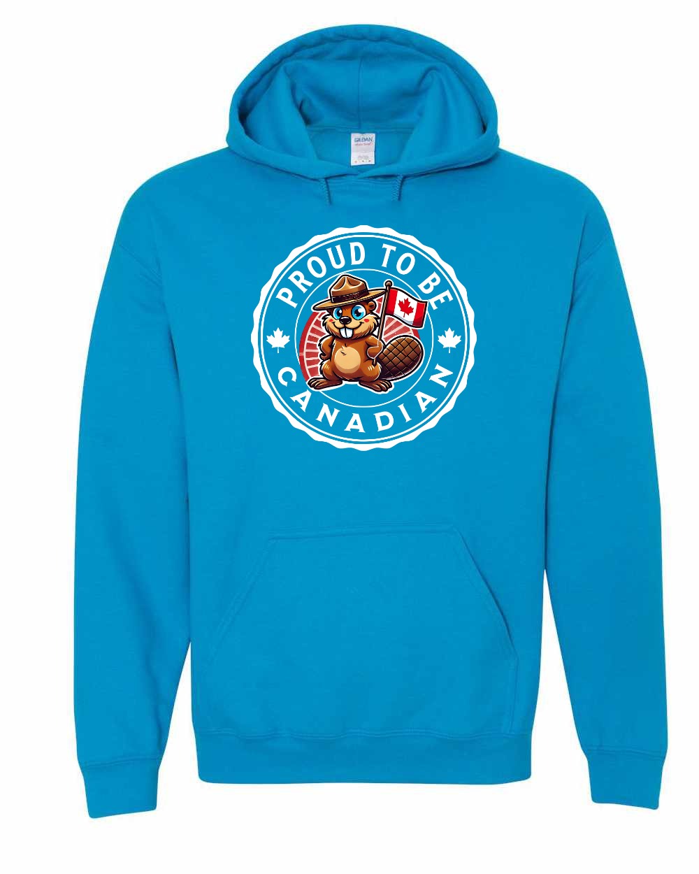 Proud to be Canadian Beaver Full Front Pullover Hoodie