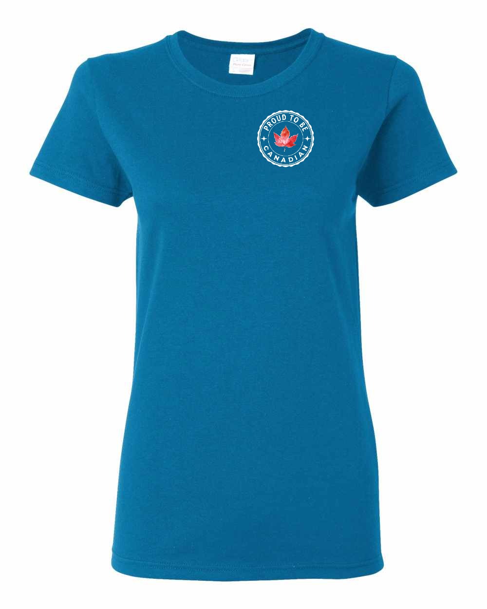 Proud to be Canadian Leaf Left Chest Women's Tee