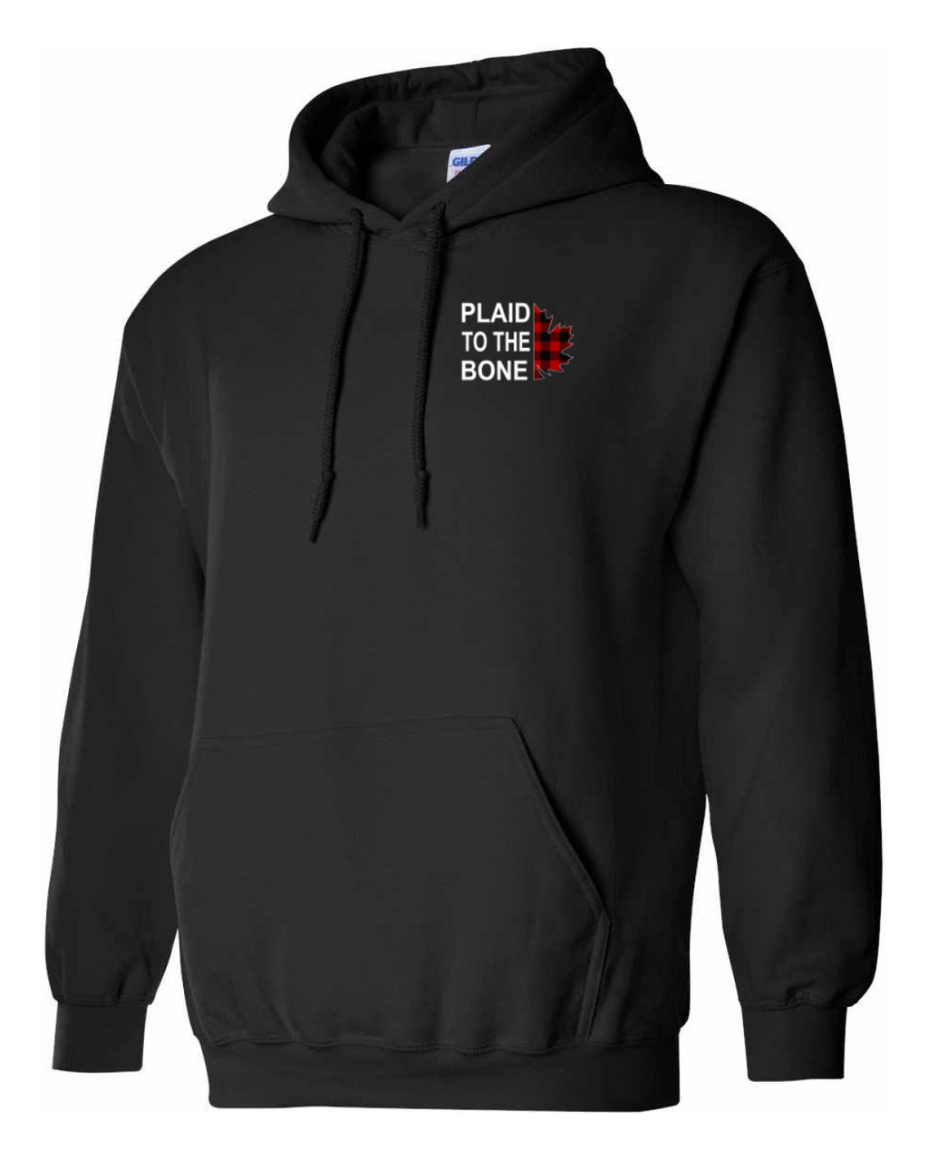 Plaid to the Bone Stacked Leaf Left Chest Pullover - Unisex