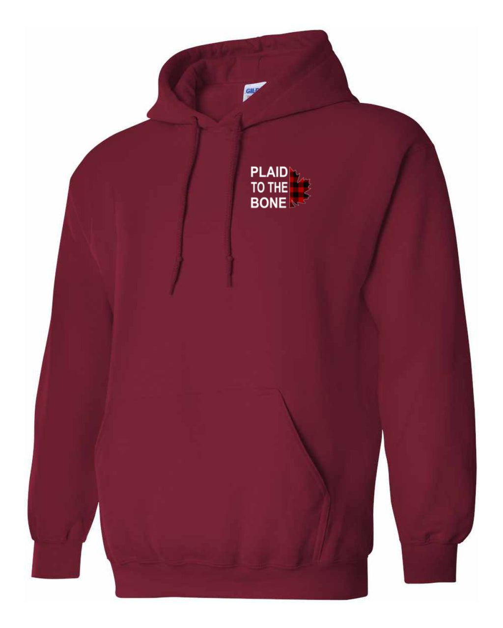 Plaid to the Bone Stacked Leaf Left Chest Pullover - Unisex