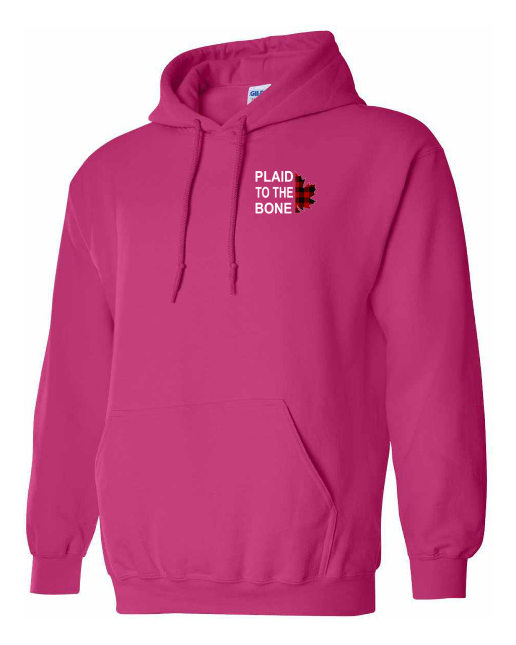 Plaid to the Bone Stacked Leaf Left Chest Pullover - Unisex