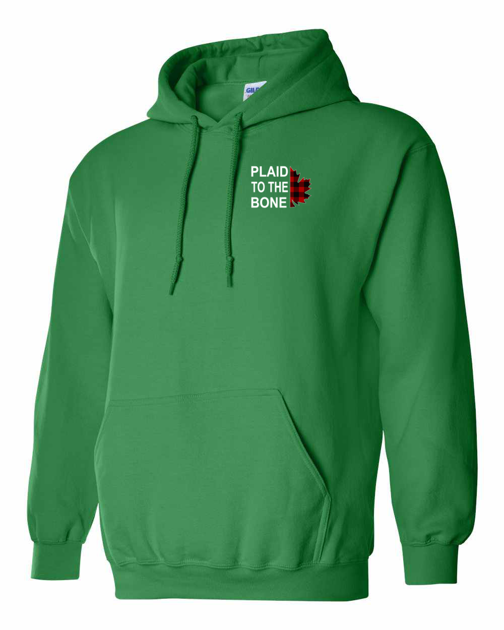 Plaid to the Bone Stacked Leaf Left Chest Pullover