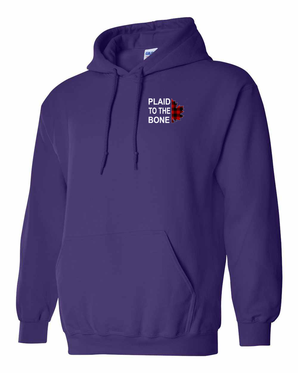 Plaid to the Bone Stacked Leaf Left Chest Pullover