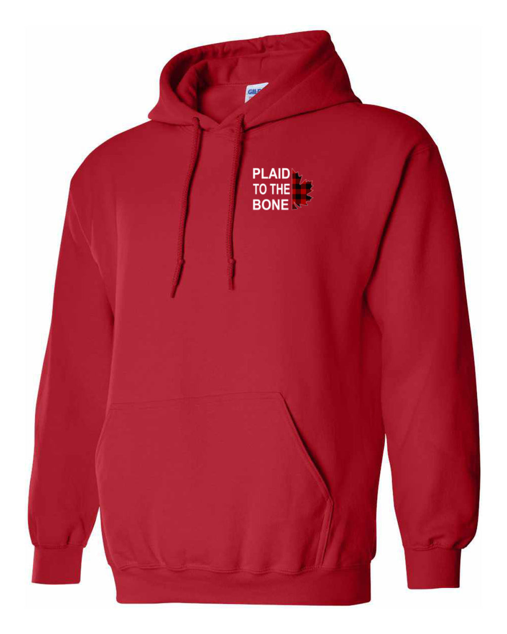 Plaid to the Bone Stacked Leaf Left Chest Pullover - Unisex