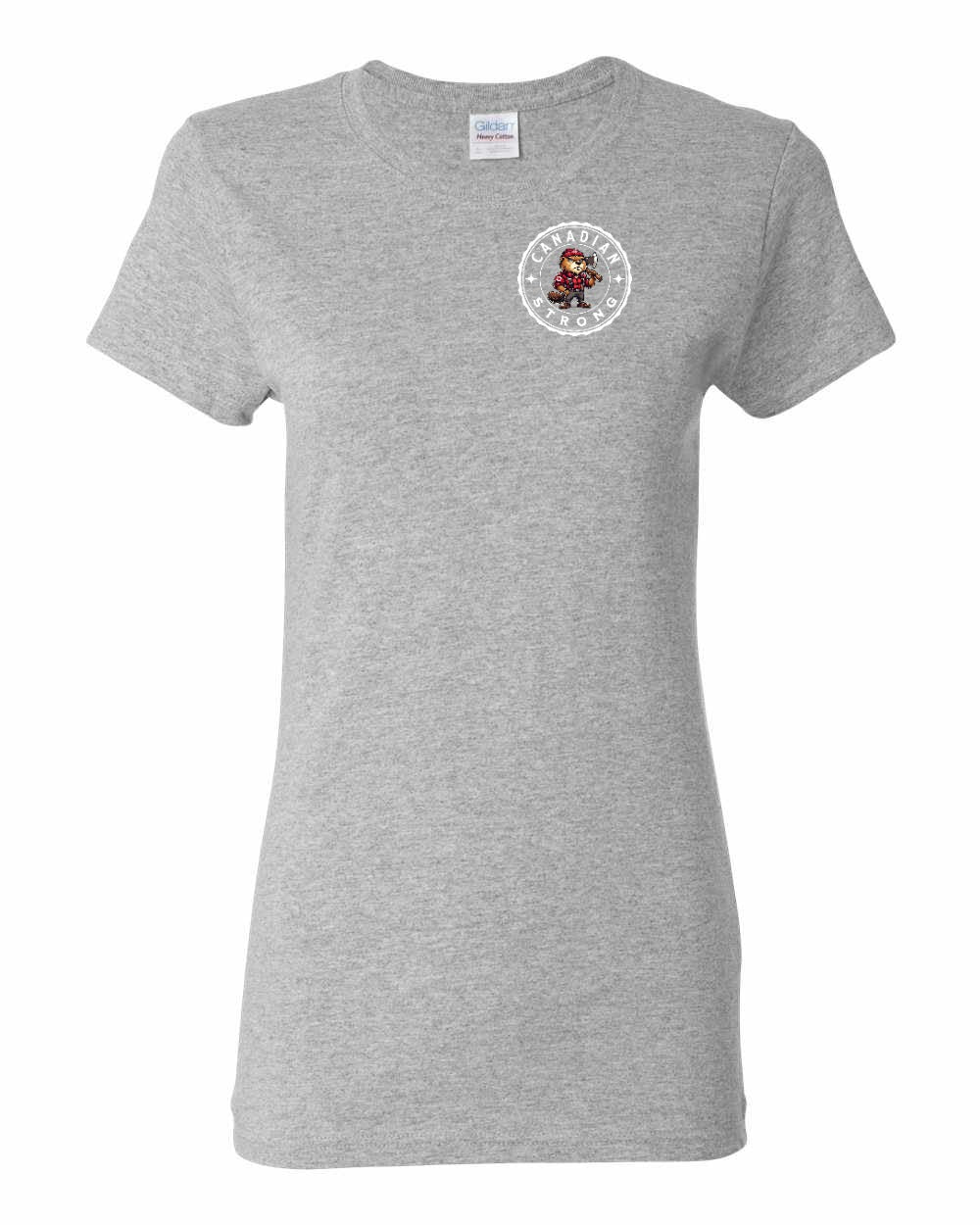 Canadian Strong Beaver Left Chest Women's Tee - Gildan Canada (sewn Internationally)