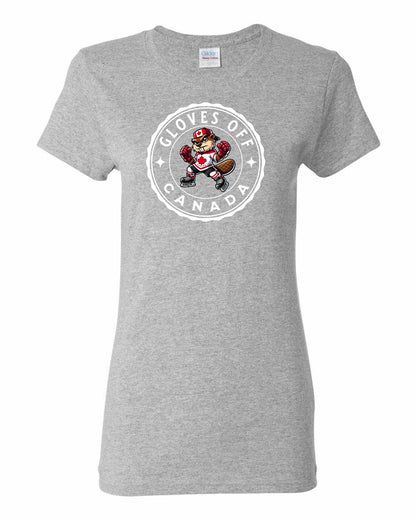 Gloves Off Beaver Full Front Women's Tee - Gildan Canada (sewn Internationally)