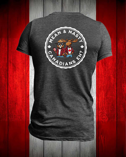Mean And Nasty Canadian's Eh! left chest and back Men's Stanfield's Tee