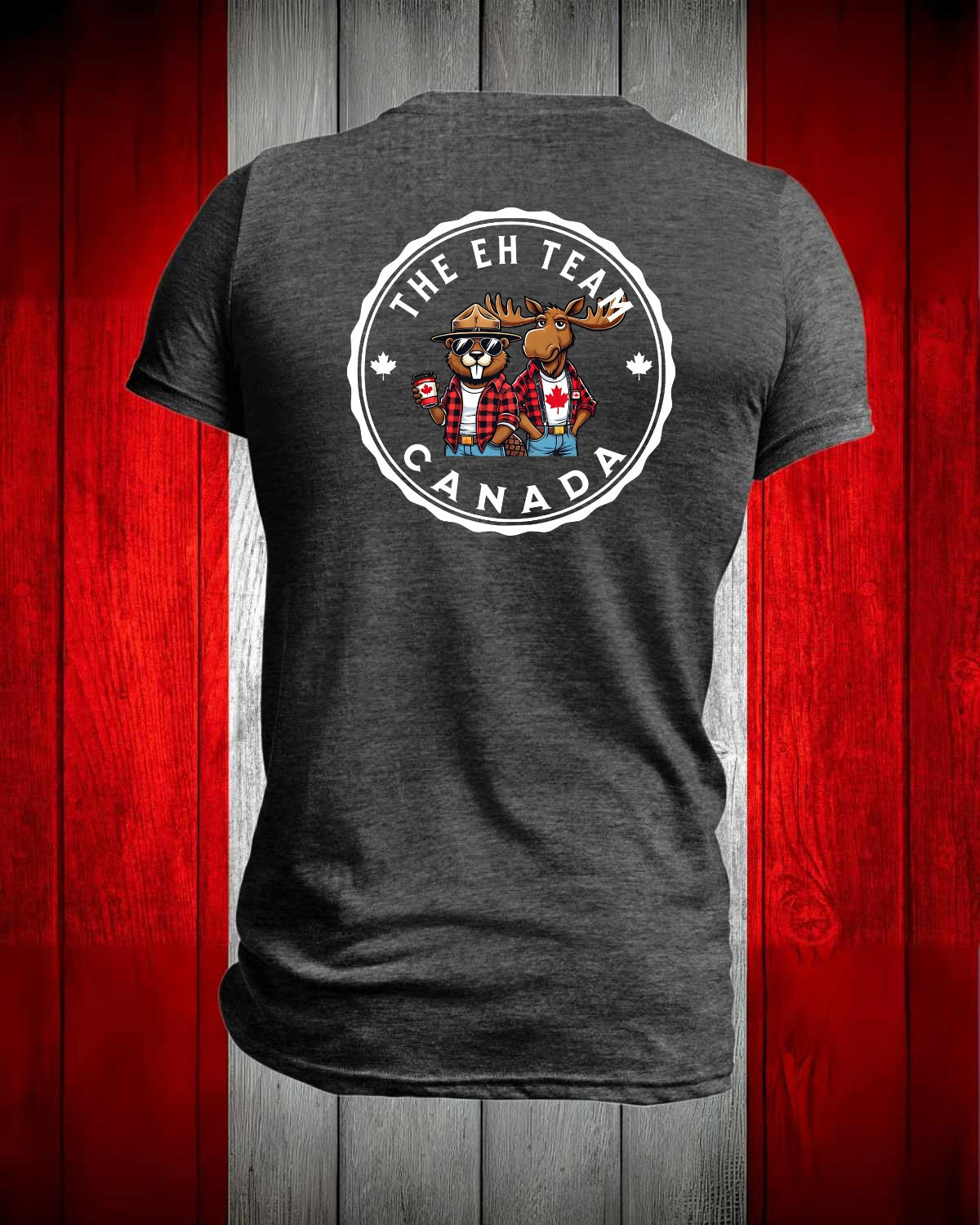 The Eh Team left chest and back Men's Stanfield's Tee