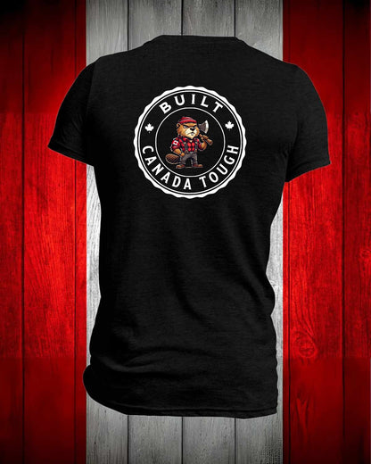 Canadiano Just coffee Eh Male Beaver Left Chest And Back Men's Stanfield's Tee