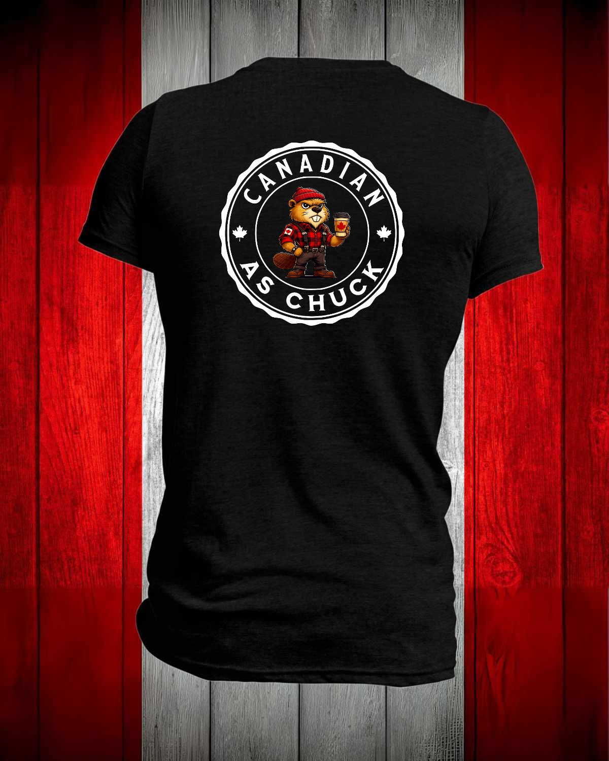 Canadian as Chuck Left Chest and Back  Men's Stanfield's Tee