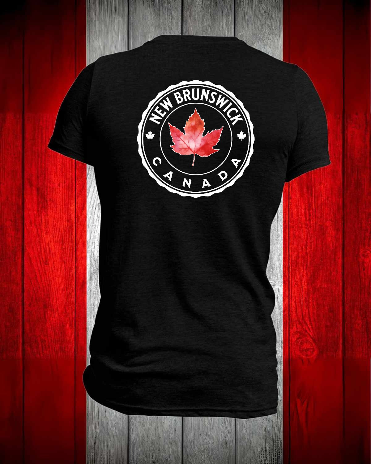 New Brunswick Canada left chest and back Men's Stanfield's Tee