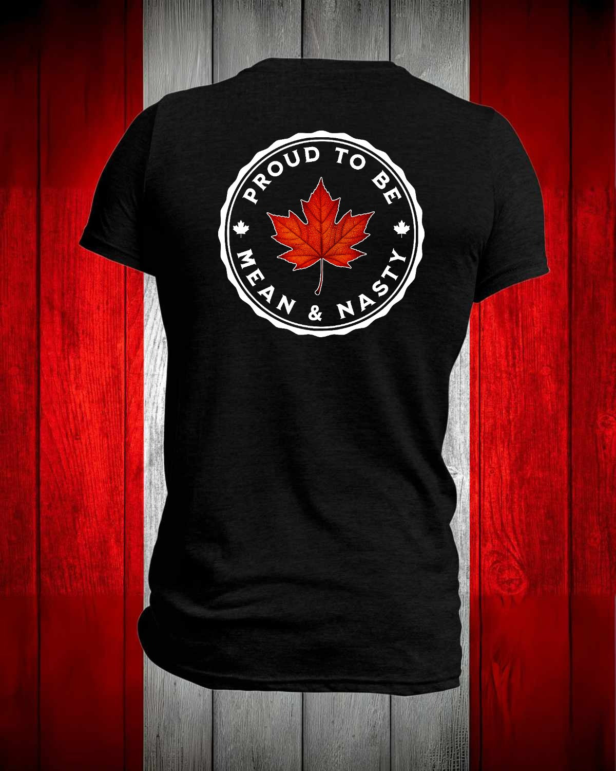 Proud to be mean and Nasty Leaf left chest and back Men's Stanfield's Tee