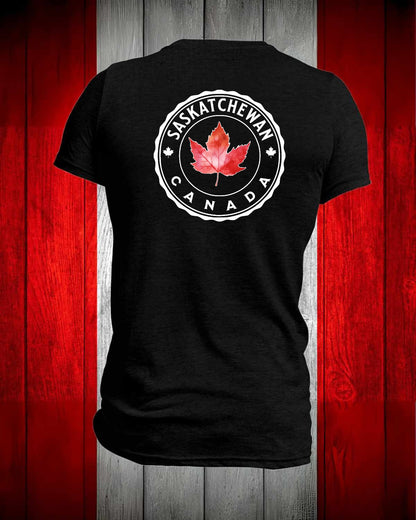 Saskatchewan Canada left chest and back Men's Stanfield's Tee