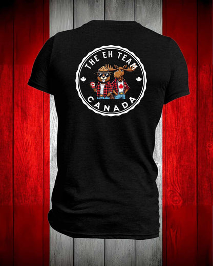 The Eh Team left chest and back Men's Stanfield's Tee
