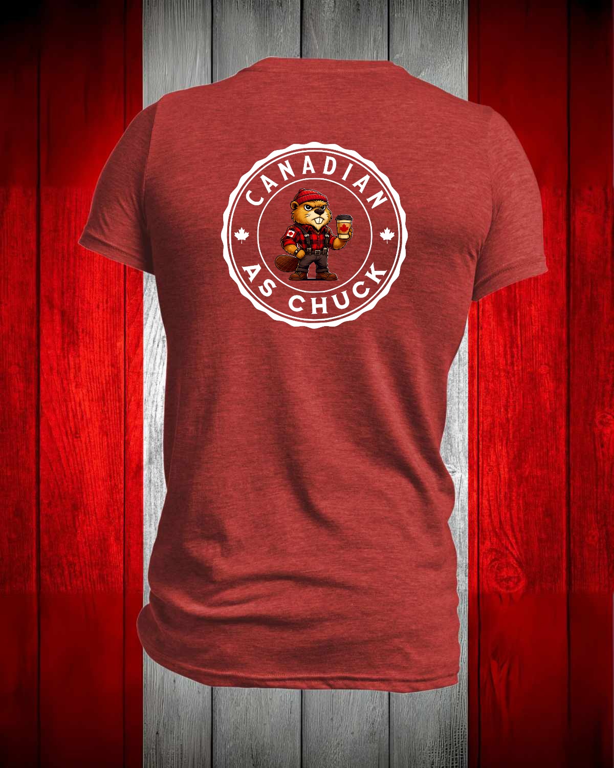 Canadian as Chuck Left Chest and Back  Men's Stanfield's Tee