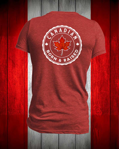 Canadian Born and Raised left chest and back Men's Stanfield's Tee
