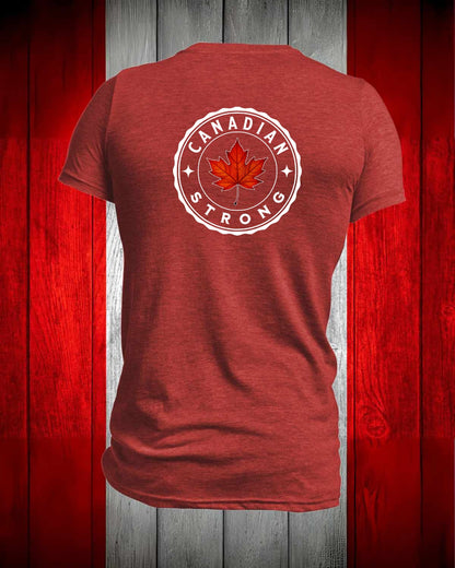 Canadian Strong Leaf left chest and back Men's Stanfield's Tee
