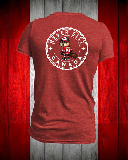 Never 51st Beaver left chest and back Men's Stanfield's Tee