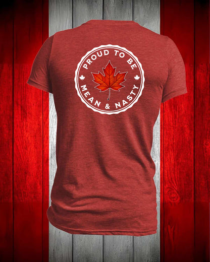 Proud to be mean and Nasty Leaf left chest and back Men's Stanfield's Tee
