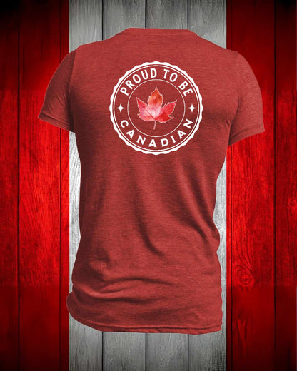 Proud to be Canadian Leaf Left Chest and back Men's Stanfield's Tee