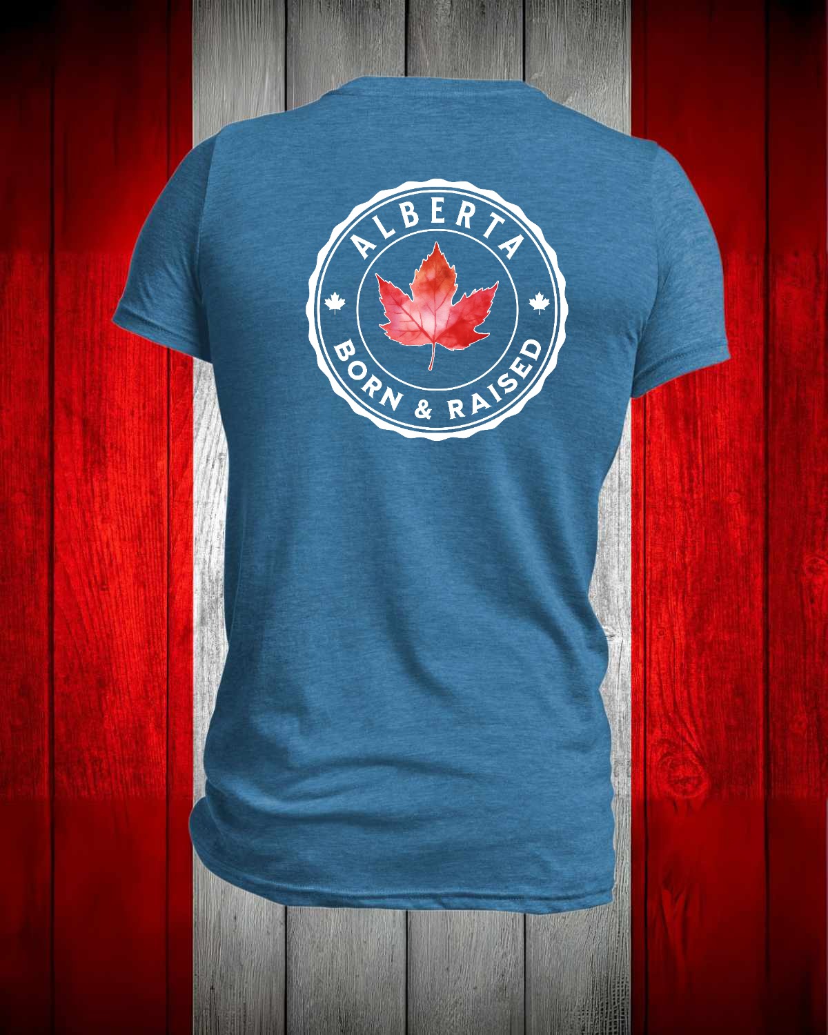 Alberta Born and Raised left chest and back Men's Stanfield's Tee