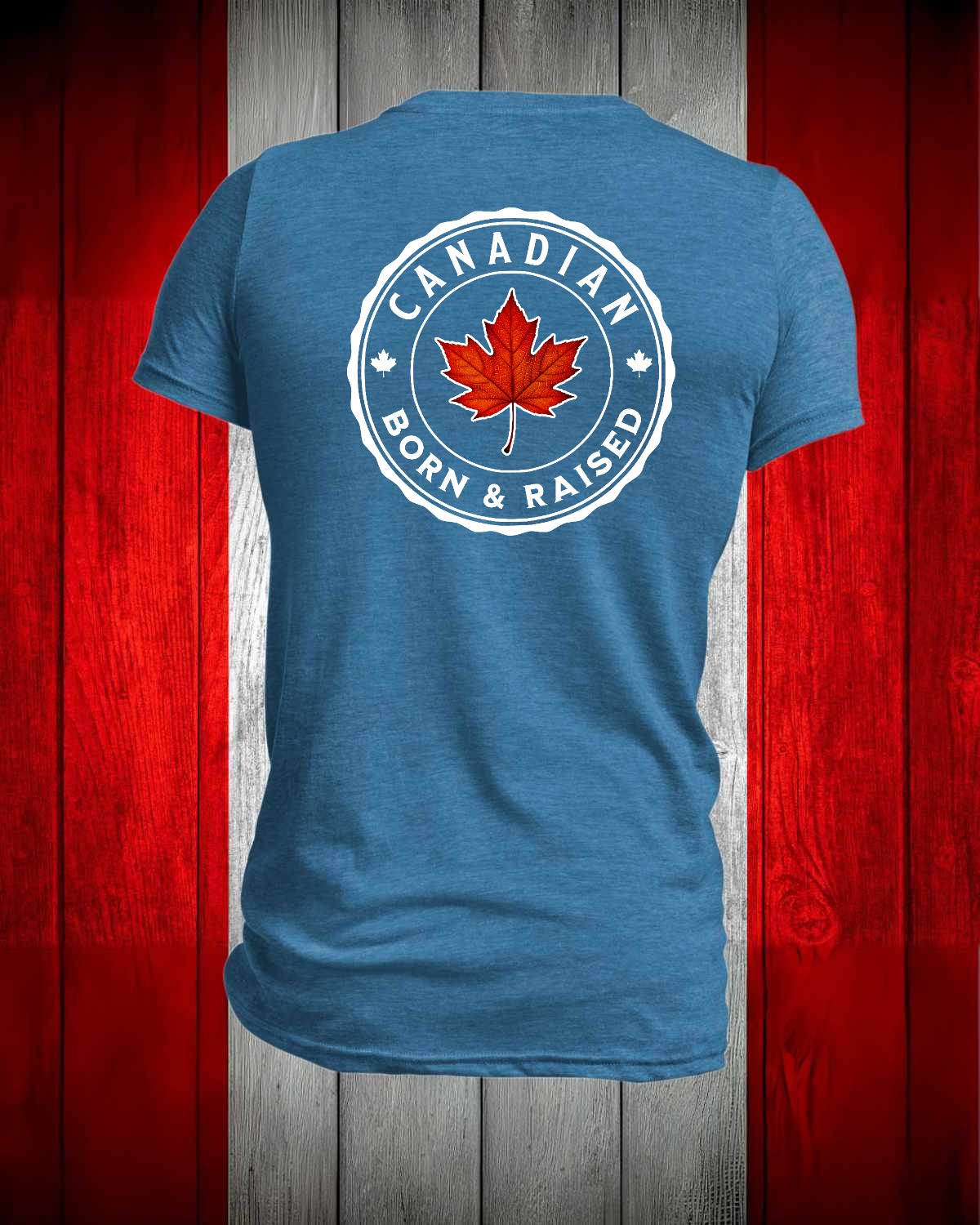 Canadian Born and Raised left chest and back Men's Stanfield's Tee