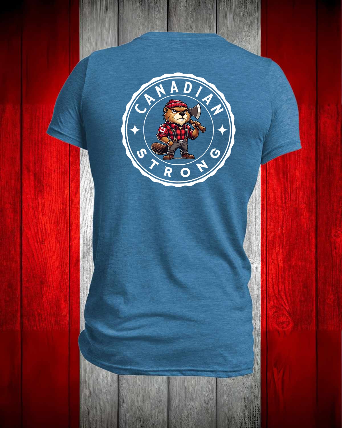 Canadian Strong Beaver left chest and back Men's Stanfield's Tee