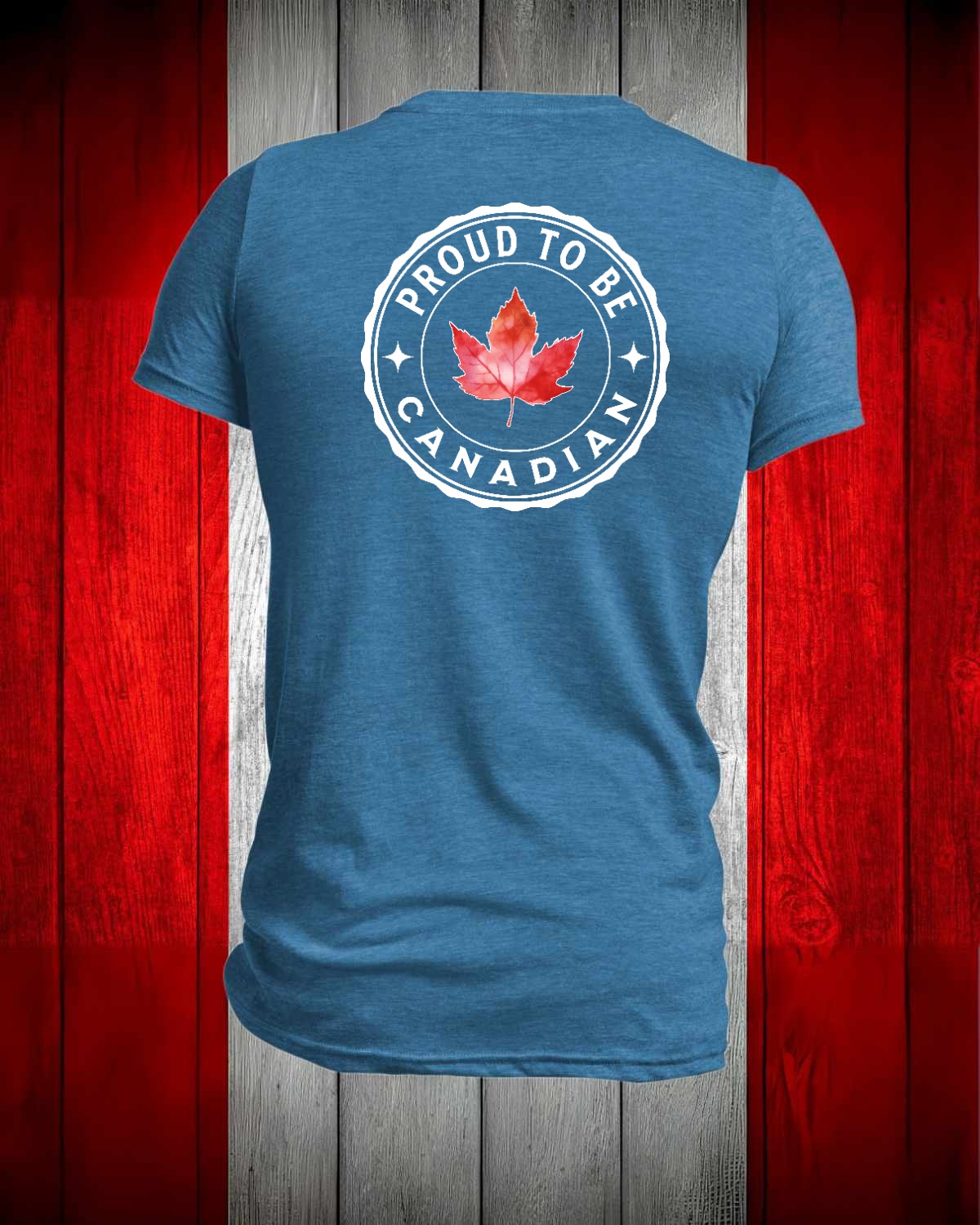 Proud to be Canadian Leaf Left Chest and back Men's Stanfield's Tee
