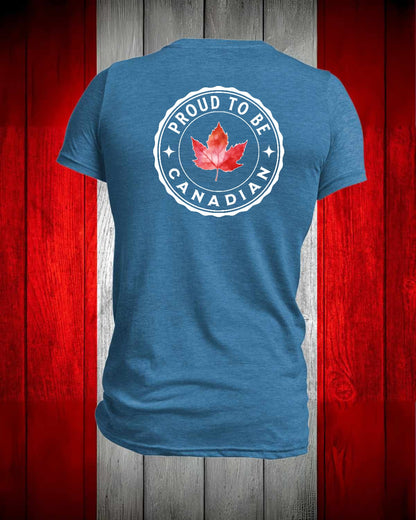 Proud to be Canadian Leaf Left Chest and back Men's Stanfield's Tee