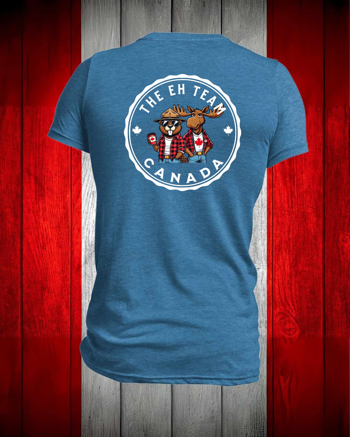 The Eh Team left chest and back Men's Stanfield's Tee