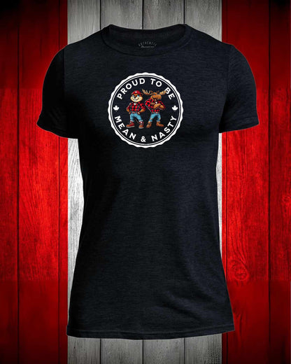 Proud to be Mean and Nasty Beaver and Moose Front Men's Stanfield's Tee