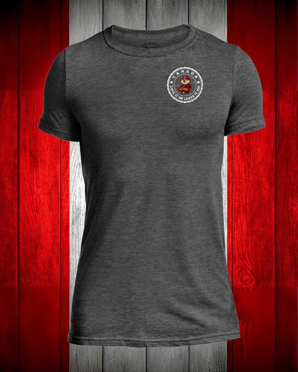 Canada Love it or Leave it eh! left chest Men's Stanfield's Tee
