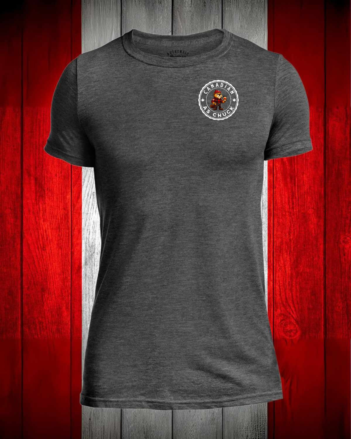 Canadian as Chuck  Left Chest Men's Stanfield's Tee
