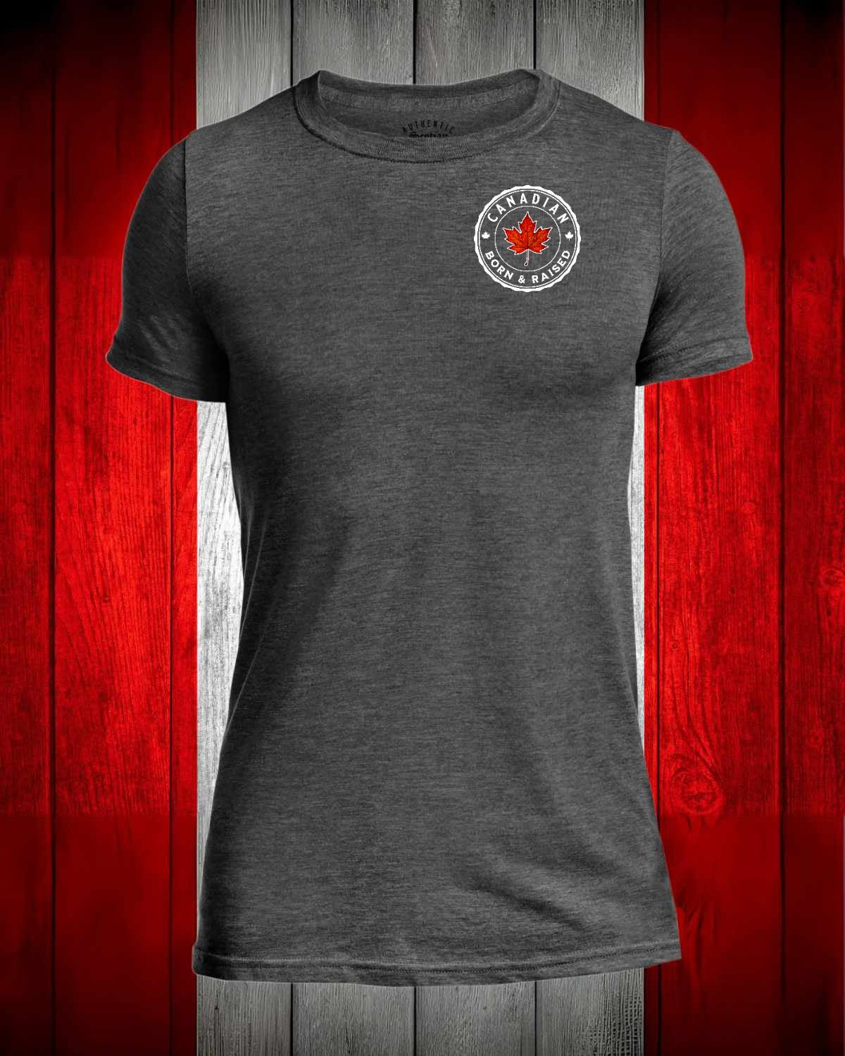 Canadian Born and Raised left chest and back Men's Stanfield's Tee