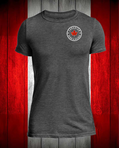 Canadian Born and Raised left chest Men's Stanfield's Tee