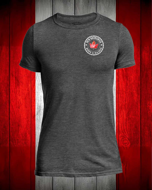 New Brunswick Born and Raised left chest and back Men's Stanfield's Tee