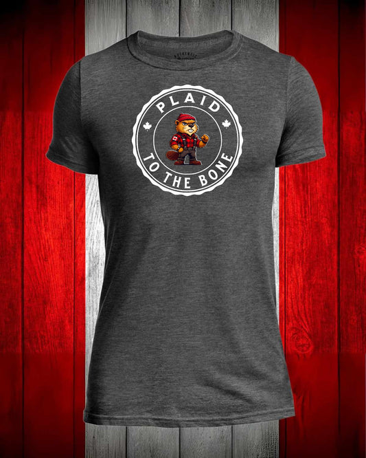 Plaid to the Bone Beaver Full Front Men's Stanfield's Tee