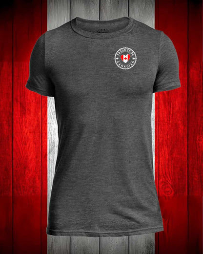 Proud to be Canadian Heart Left Chest Full Men's Stanfield's Tee