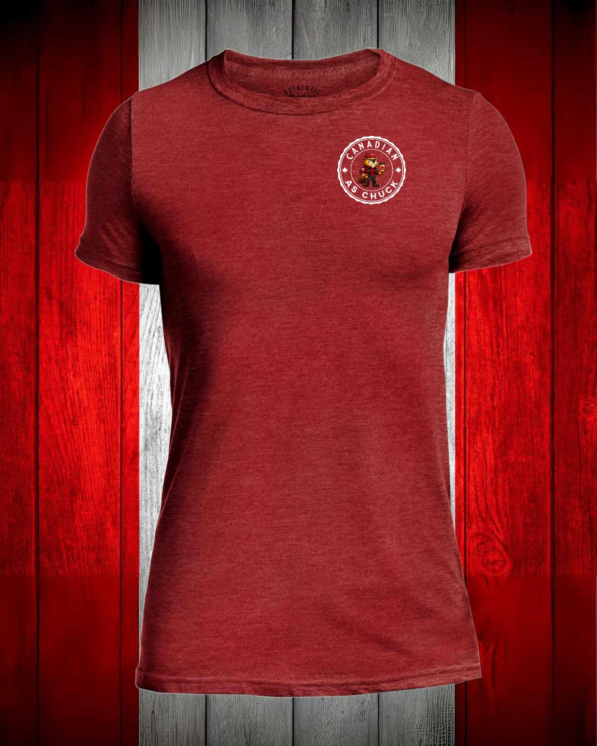 Canadian as Chuck  Left Chest Men's Stanfield's Tee