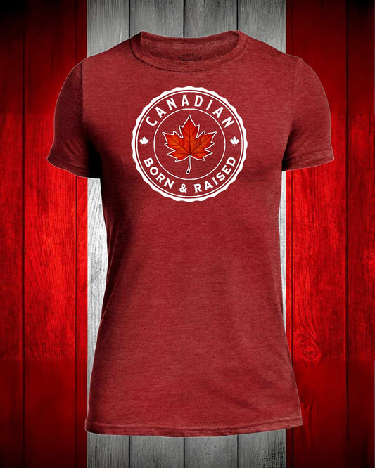 Canadian Born And Raised Full Front Men's Stanfield's Tee