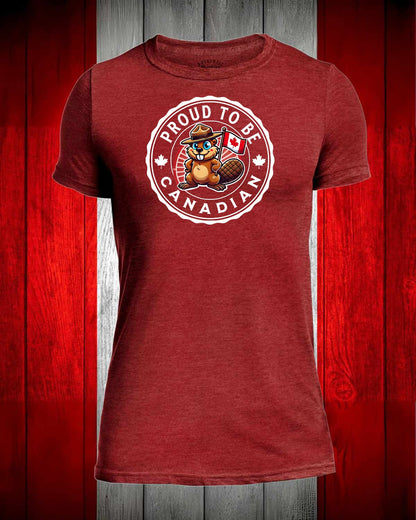Proud to be Canadian Mountie Beaver Front Men's Stanfield's Tee