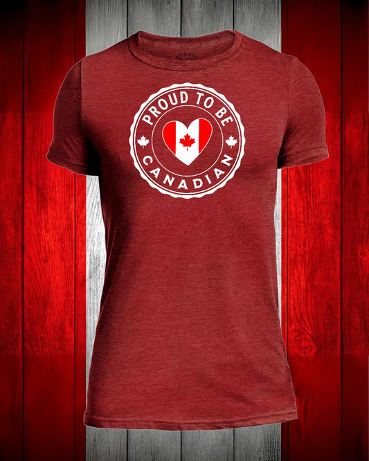 Proud to be Canadian Heart Flag Full Men's Stanfield's Tee