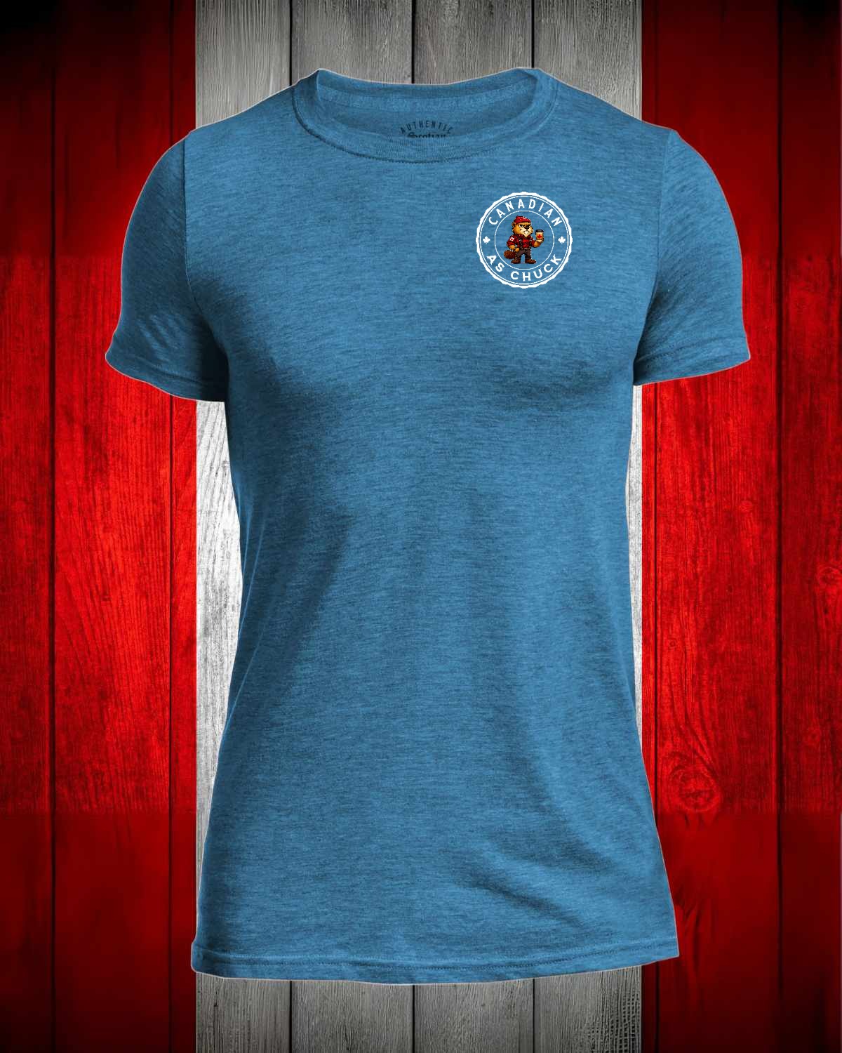 Canadian as Chuck  Left Chest Men's Stanfield's Tee