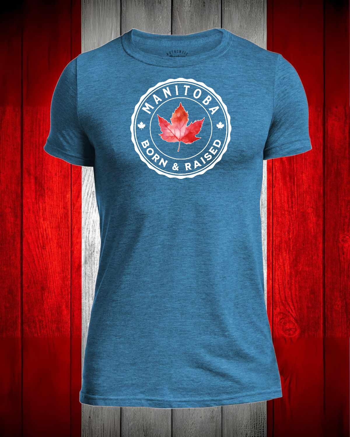 Manitoba Born and Raised Full Front Men's Stanfield's Tee
