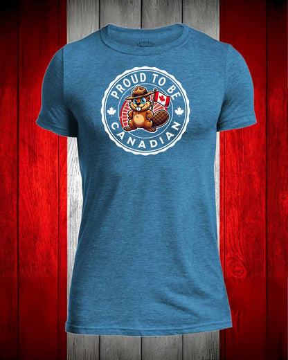 Proud to be Canadian Mountie Beaver Front Men's Stanfield's Tee