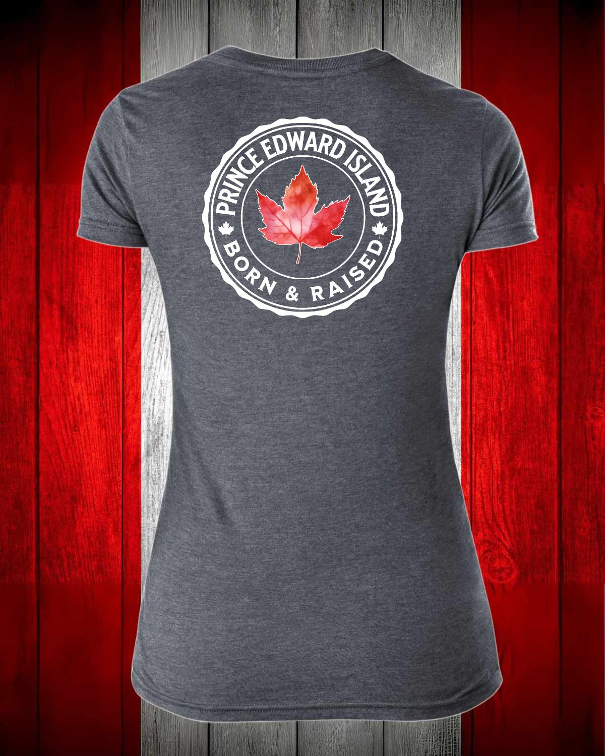 Prince Edward Island Born and Raised left chest and back Women's Stanfield's Tee